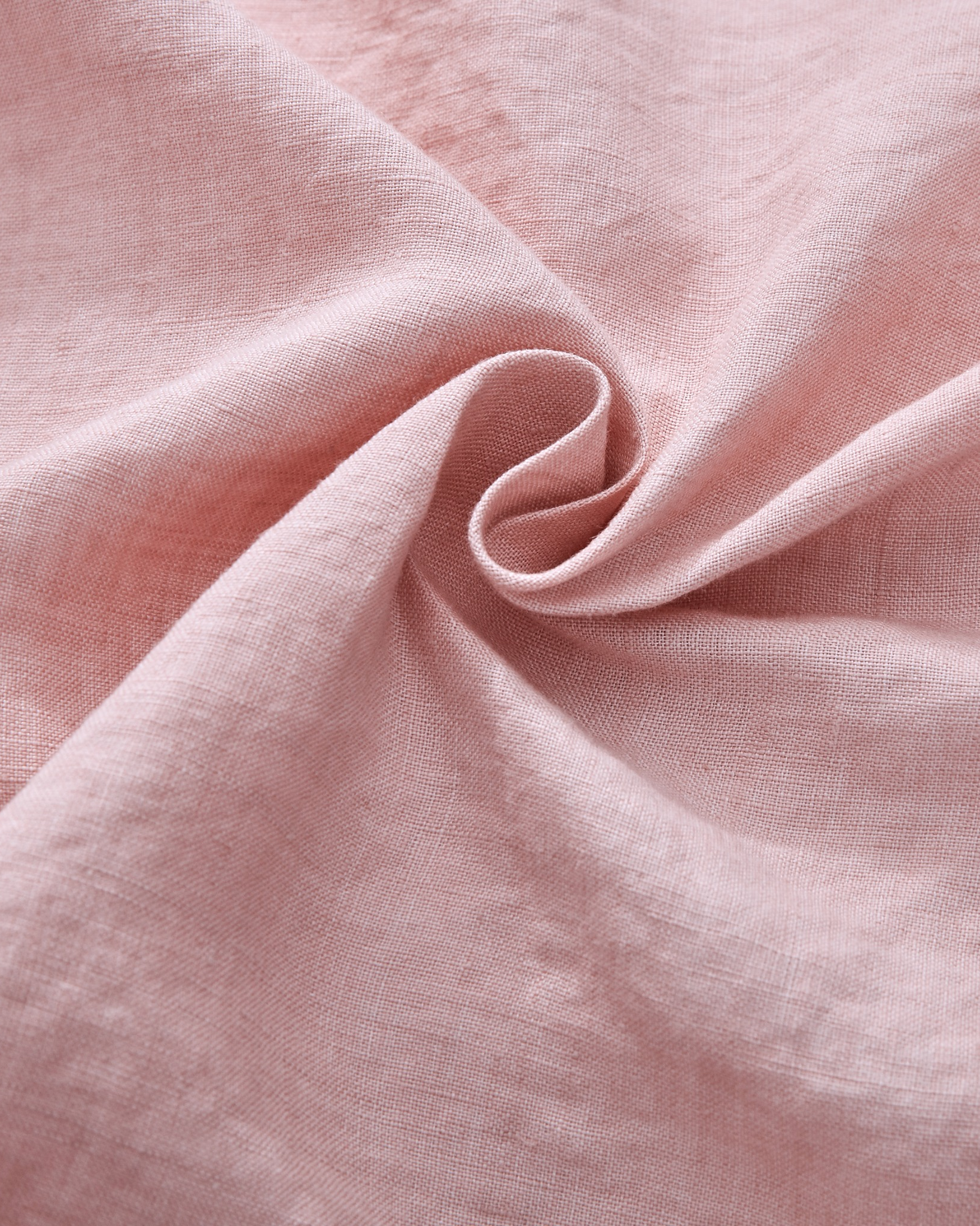 Actual yarn-dyed pink linen weave and folds